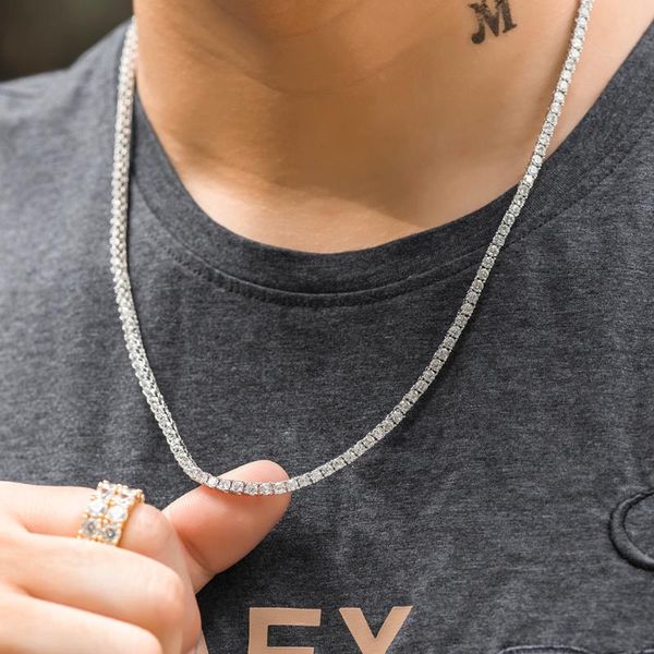 3mm iced out zircon 1 row tennis chain necklace men bling hip hop dad jewelry, Silver
3mm iced out zircon 1 row tennis chain necklace men bling hip hop dad jewelry, Silver