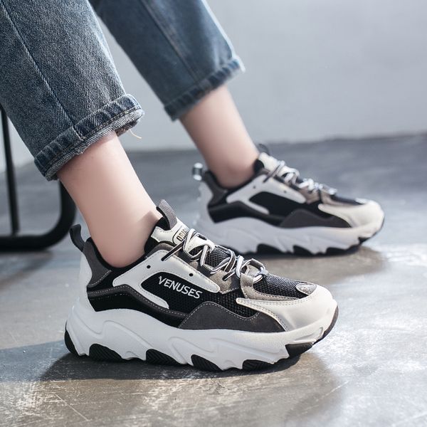 chic girl mesh casual shoes autumn rugged faux leather fall clunky sneakers 40% women pvc dorky dad shoes spring teen footwear, Black
chic girl mesh casual shoes autumn rugged faux leather fall clunky sneakers 40% women pvc dorky dad shoes spring teen footwear, Black