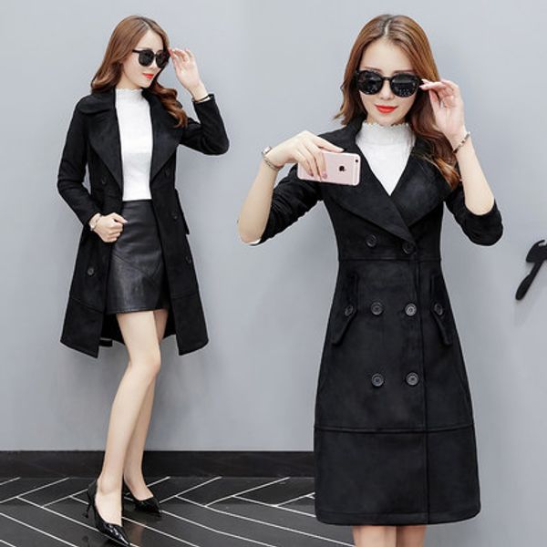 elegant fashion windbreaker women long jacket korean double breasted overcoat suede female spring coats lx1450, Tan;black
elegant fashion windbreaker women long jacket korean double breasted overcoat suede female spring coats lx1450, Tan;black