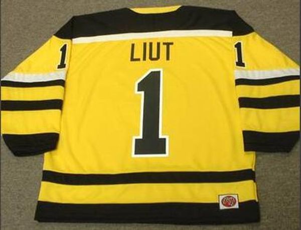 men vintage #1 mike liut cincinnati stingers 1978 wha hockey jersey custom any name number, Black
men vintage #1 mike liut cincinnati stingers 1978 wha hockey jersey custom any name number, Black