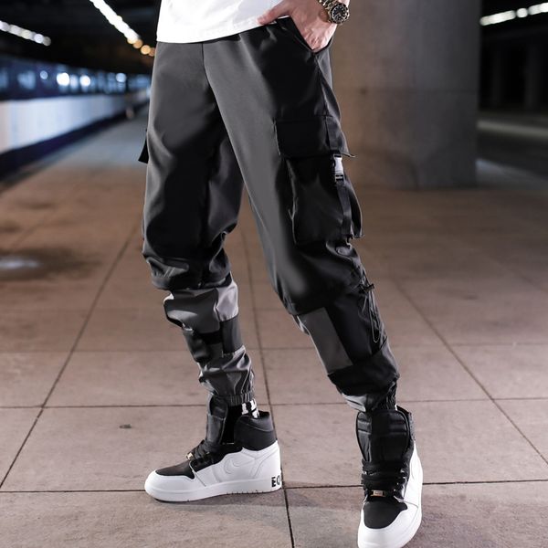 hip hop streetwear мужские сращивания ленты карманы бегуны брюки мода повседневная грузовые брюки комбинезоны повседневные эластичный пояс б, Black
hip hop streetwear мужские сращивания ленты карманы бегуны брюки мода повседневная грузовые брюки комбинезоны повседневные эластичный пояс б, Black
