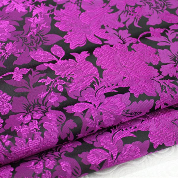 cf162 1yard purple black florals chinese qipao silk fabric chinese style brocade jacquard fabric for women dress for sew, Black;white
cf162 1yard purple black florals chinese qipao silk fabric chinese style brocade jacquard fabric for women dress for sew, Black;white