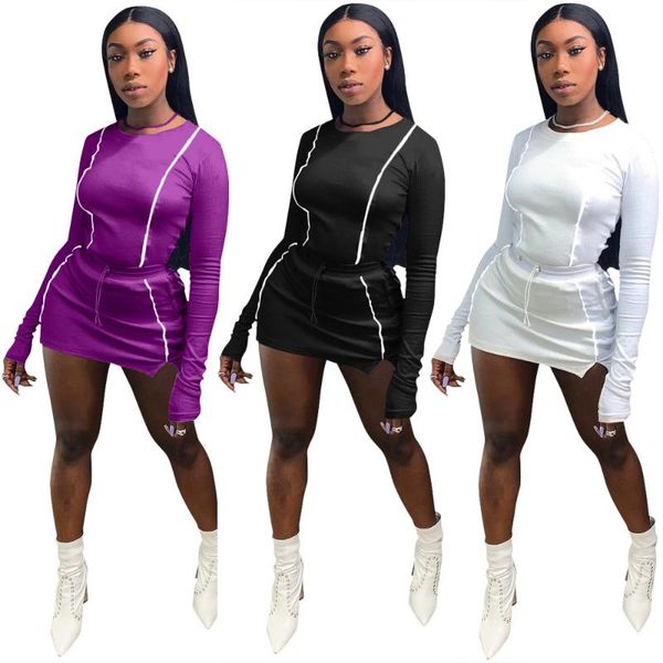 reflective striped two piece dress sets women long sleeve and mini skirt sets fluorescence clubwear mn061, White
reflective striped two piece dress sets women long sleeve and mini skirt sets fluorescence clubwear mn061, White