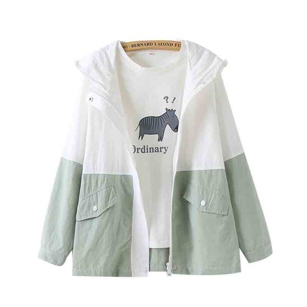 spring autumn fashion hooded two tone windbreaker jacket zipper pockets casual long sleeves cotton feminino coats outwear, Black;brown
spring autumn fashion hooded two tone windbreaker jacket zipper pockets casual long sleeves cotton feminino coats outwear, Black;brown