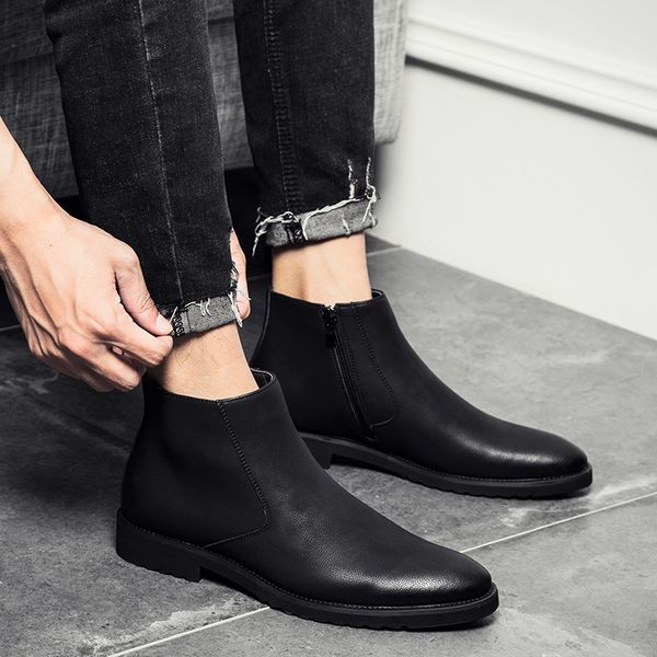 Pointed Toe Genuine Leather Men Boots Convenient Zip Business Boots Shoes Men Black Brown British Fashion Ankle Boots
Pointed Toe Genuine Leather Men Boots Convenient Zip Business Boots Shoes Men Black Brown British Fashion Ankle Boots