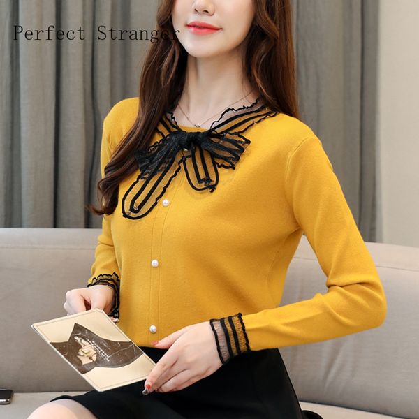 2019 autumn winter new arrival korean sweet round collar bowknot solid color woman sweater, White;black
2019 autumn winter new arrival korean sweet round collar bowknot solid color woman sweater, White;black