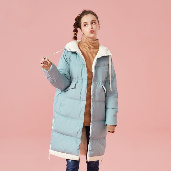 women contrast-trimed long down hooded coat with pocket down filling puffer coat with lined drawstring hood, Black
women contrast-trimed long down hooded coat with pocket down filling puffer coat with lined drawstring hood, Black