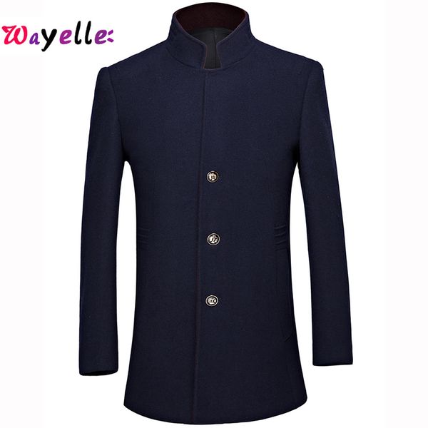 new fashion business casual woolen male trench collar classic overcoat medium long jackets wool male outercoat, Black
new fashion business casual woolen male trench collar classic overcoat medium long jackets wool male outercoat, Black