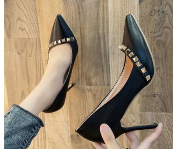 2020 women's shoes in spring and autumn with new style high heel fine heel pointed end@4116, Black
2020 women's shoes in spring and autumn with new style high heel fine heel pointed end@4116, Black