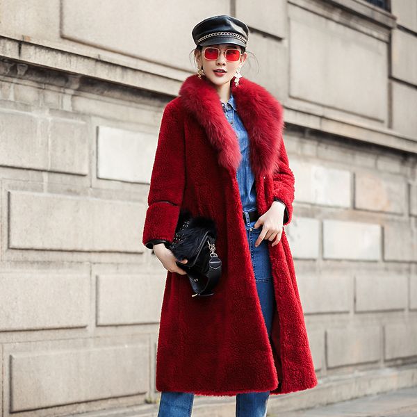 women's fur & faux real coat female wool jacket autumn winter women clothes 2021 korean vintage sheep shearling long zt4863, Black
women's fur & faux real coat female wool jacket autumn winter women clothes 2021 korean vintage sheep shearling long zt4863, Black