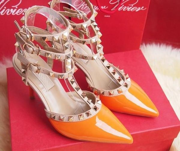 designer pointed toe 2-strap with studs high heels patent leather rivets sandals women studded strappy dress shoes valentine f high shoes, Black
designer pointed toe 2-strap with studs high heels patent leather rivets sandals women studded strappy dress shoes valentine f high shoes, Black