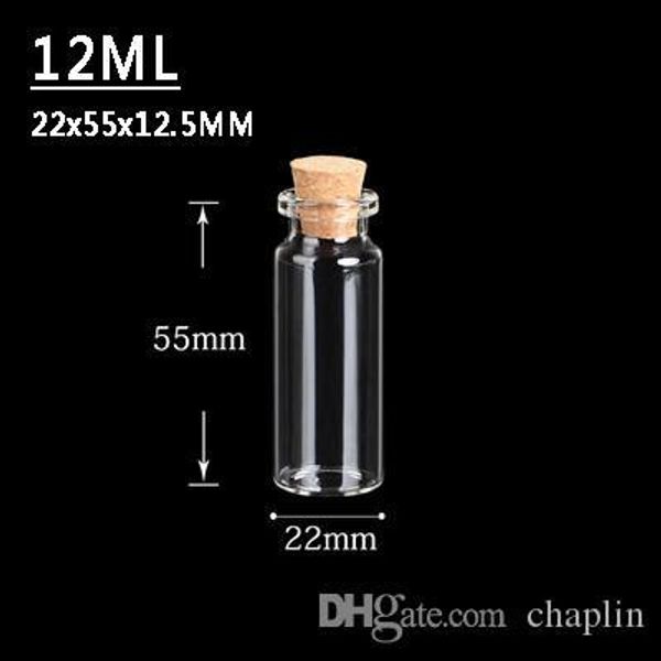 12ml 22x55x12.5mm small mini clear glass bottles jars with cork sers message weddings wish jewelry party favors
12ml 22x55x12.5mm small mini clear glass bottles jars with cork sers message weddings wish jewelry party favors