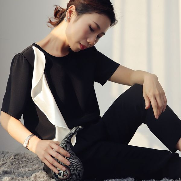 tvzaa xia bingshuang silky contrast color lotus leaf acetic acid satin t- design sense niche bubble sleeve short-sleeved female t- shirt shi, White
tvzaa xia bingshuang silky contrast color lotus leaf acetic acid satin t- design sense niche bubble sleeve short-sleeved female t- shirt shi, White