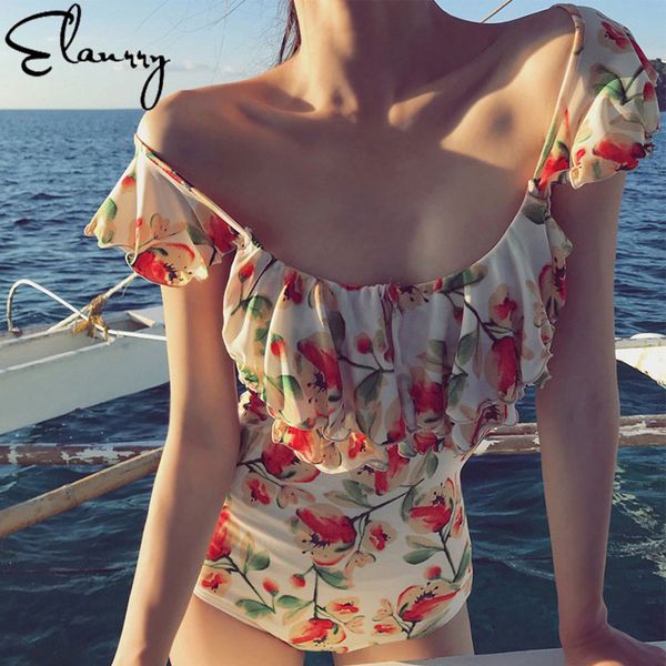 women floral print swimwear push up bandage off shoulder swimsuit back vinatge monokini girls high waisted beach wear, White;black
women floral print swimwear push up bandage off shoulder swimsuit back vinatge monokini girls high waisted beach wear, White;black