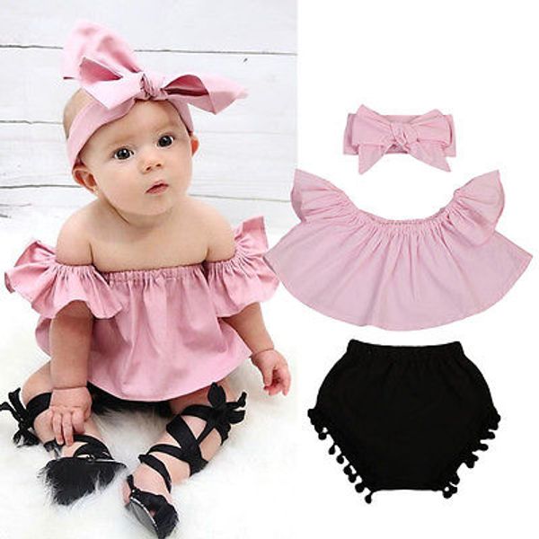 3pcs toddler baby kids girl clothes 2020 summer baby girl infant off shoulder t-shirt solid +short pants outfits set 0-24m, White
3pcs toddler baby kids girl clothes 2020 summer baby girl infant off shoulder t-shirt solid +short pants outfits set 0-24m, White