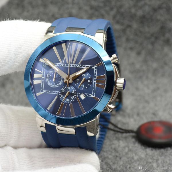 casual and comfortable men watch chronograph quartz blue dial roman number markers outdoor mens watches with blue rubber band, Slivery;brown
casual and comfortable men watch chronograph quartz blue dial roman number markers outdoor mens watches with blue rubber band, Slivery;brown