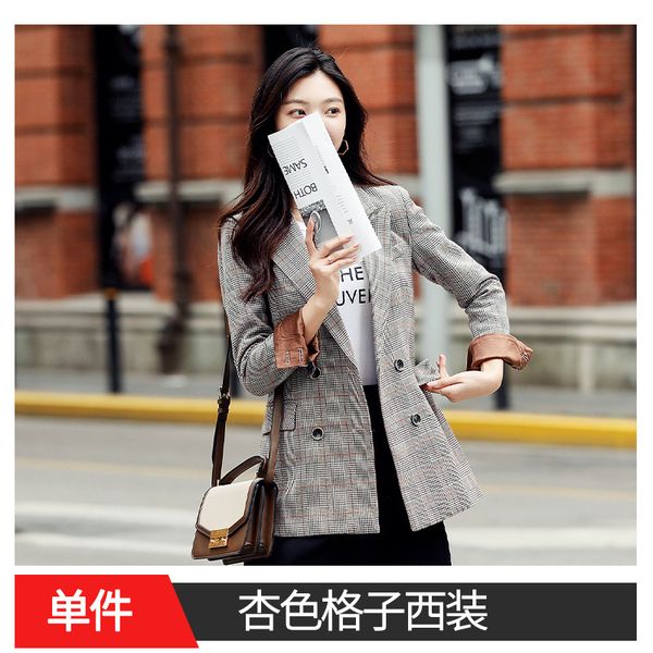 women's suits & blazers single coat 2021 autumn fashion temperament casual lattice double-breasted small suit shirt, White;black
women's suits & blazers single coat 2021 autumn fashion temperament casual lattice double-breasted small suit shirt, White;black
