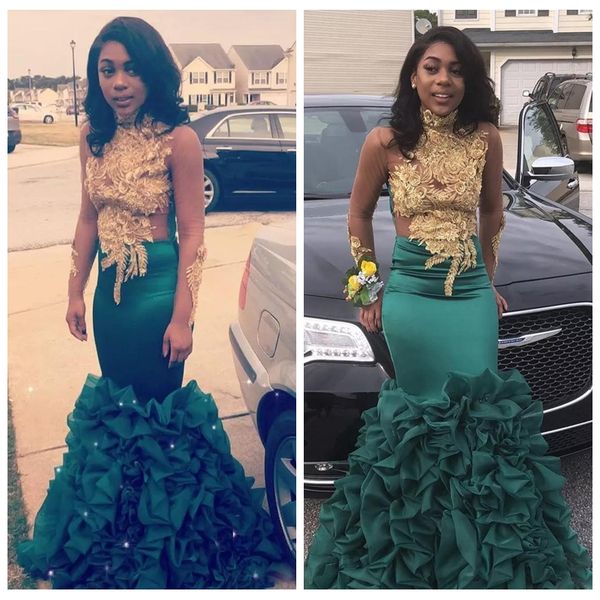 high neck sheer long sleeves slim mermaid prom dresses 2019 slim ruffles vestidos de soiree women spring special occasion party gowns, Black
high neck sheer long sleeves slim mermaid prom dresses 2019 slim ruffles vestidos de soiree women spring special occasion party gowns, Black