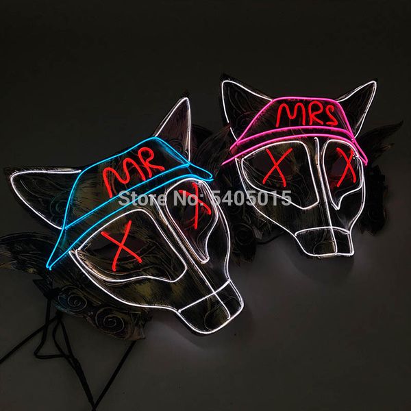 el mask flasing animal wolf mask party supplies with dc3v steady on led for halloween party mr/mrs
el mask flasing animal wolf mask party supplies with dc3v steady on led for halloween party mr/mrs