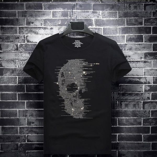 skull rhinestone t-shirt short-sleeved men 2019 summer men's tide brand round neck half-sleeved social guy plus size size s-7xl, White;black
skull rhinestone t-shirt short-sleeved men 2019 summer men's tide brand round neck half-sleeved social guy plus size size s-7xl, White;black