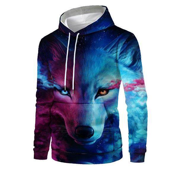mens designer new color wolf 3d digital printing fashion pocket hooded sweater, Black
mens designer new color wolf 3d digital printing fashion pocket hooded sweater, Black
