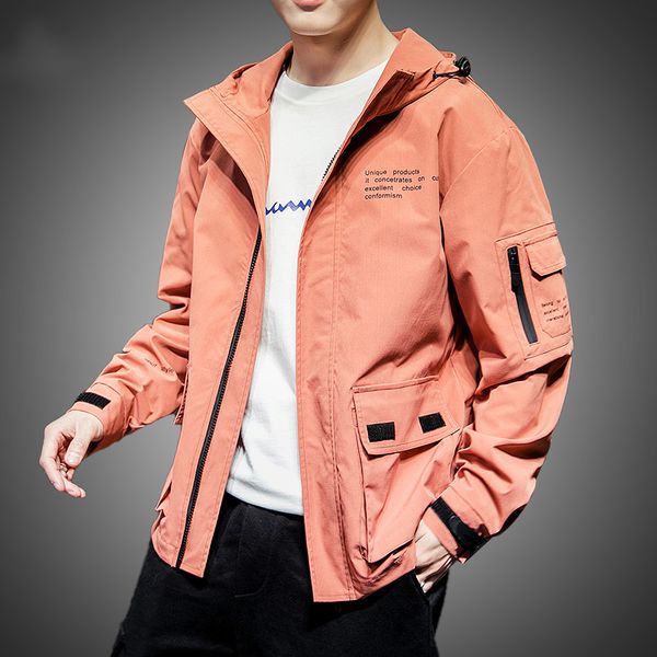 men's jacket 2019 autumn new youth korean casual tooling jacket mens spring and autumn loose casual hooded jackets, Black;brown
men's jacket 2019 autumn new youth korean casual tooling jacket mens spring and autumn loose casual hooded jackets, Black;brown