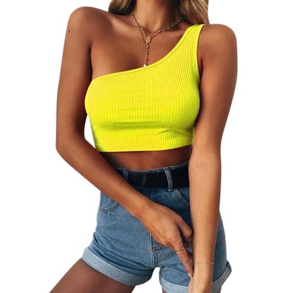 summer new women one shoulder crop solid colors low chest strap women's vest t-shirts clothing high waist t shirts, White
summer new women one shoulder crop solid colors low chest strap women's vest t-shirts clothing high waist t shirts, White