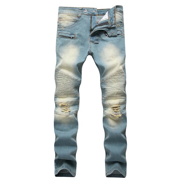 men skinny motorcycle jeans 100% cotton streetwear homme straight men motorcycle moto hip hop denim pants jogger runway jeans, Blue
men skinny motorcycle jeans 100% cotton streetwear homme straight men motorcycle moto hip hop denim pants jogger runway jeans, Blue