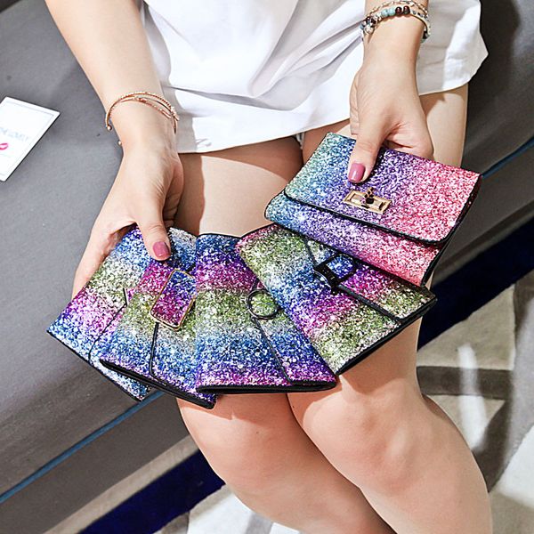 jiulin 2019 new style three-fold personality women's wallet rainbow color bright and short women's bag wallet purse purses, Red;black
jiulin 2019 new style three-fold personality women's wallet rainbow color bright and short women's bag wallet purse purses, Red;black