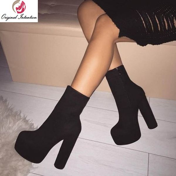original intention stylish platform women ankle boots chunky heels zipper boot black round toe shoes woman plus size 4-20
original intention stylish platform women ankle boots chunky heels zipper boot black round toe shoes woman plus size 4-20