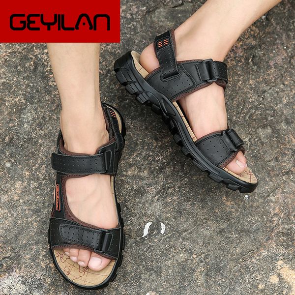 summer peep toe men's sandals cozy men sandals genuine leather non-slip beach men shoes chanclas hombre, Black
summer peep toe men's sandals cozy men sandals genuine leather non-slip beach men shoes chanclas hombre, Black