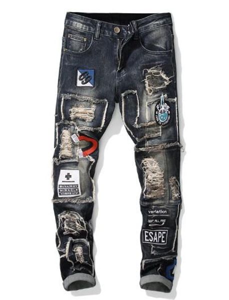 mens новая мода тощий punk slim fit jeans проблемные denim hole брюки мужской карандаш streetwears брюки, Blue
mens новая мода тощий punk slim fit jeans проблемные denim hole брюки мужской карандаш streetwears брюки, Blue