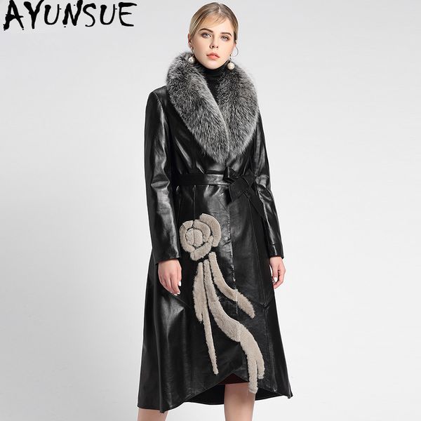 ayunsue из натуральной кожи куртка 2019 зимняя куртка женщин реального меховой воротник длинные пуховики 100% натуральной овчины пальто my38, Black
ayunsue из натуральной кожи куртка 2019 зимняя куртка женщин реального меховой воротник длинные пуховики 100% натуральной овчины пальто my38, Black