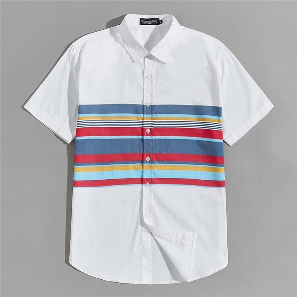 summer mens designer casual shirts contrast color striped printed single breasted fashion loose mens clothes, White;black
summer mens designer casual shirts contrast color striped printed single breasted fashion loose mens clothes, White;black