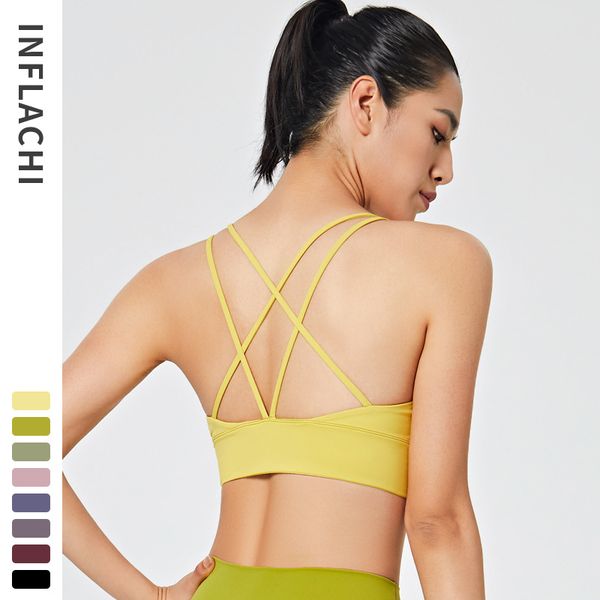 yoga bra sports underwear women's fitness running workout bra cross thin shoulder strap sports active wear cut out top, White;black
yoga bra sports underwear women's fitness running workout bra cross thin shoulder strap sports active wear cut out top, White;black