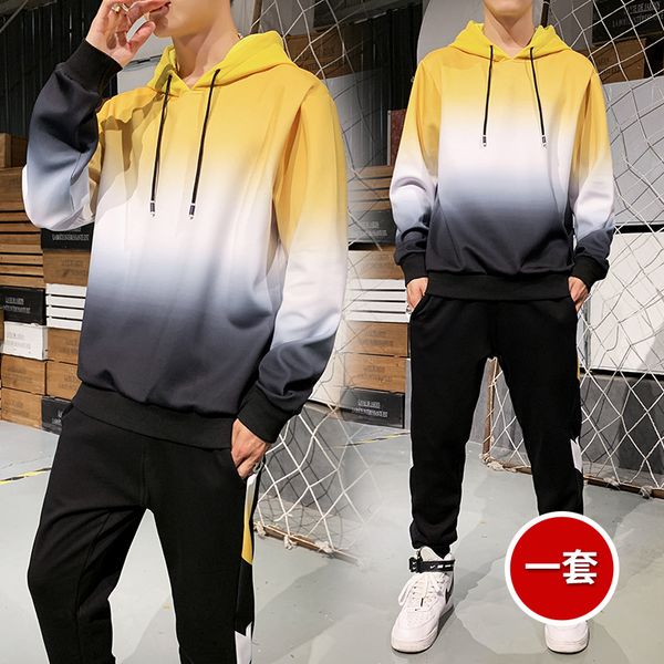 men's leisure sports suit male autumn 2020 discoloration lian hoodie clothes chao brand men's wear two-piece set, Gray
men's leisure sports suit male autumn 2020 discoloration lian hoodie clothes chao brand men's wear two-piece set, Gray