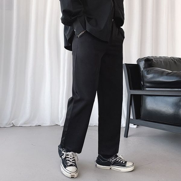2020 spring and summer new youth popular solid color loose sagging trousers fashion casual nine points straight pants, White;black
2020 spring and summer new youth popular solid color loose sagging trousers fashion casual nine points straight pants, White;black