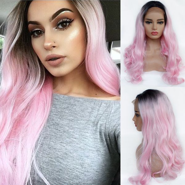 ombre pink wig lace front glueless synthetic lace wigs heat resistant fiber synthetic hair black roots 1b/pink ombre body wave wig
ombre pink wig lace front glueless synthetic lace wigs heat resistant fiber synthetic hair black roots 1b/pink ombre body wave wig