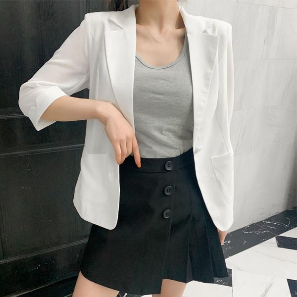 women's suits & blazers spring summer suit jacket female casual coats elegant office ladies blazer single button white women q2509, White;black
women's suits & blazers spring summer suit jacket female casual coats elegant office ladies blazer single button white women q2509, White;black