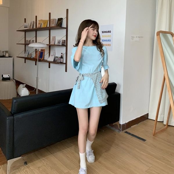 loose women's pure color cotton jacket cotton t-shirt fresh round collar short sleeve t-shirt women's mid-length, White
loose women's pure color cotton jacket cotton t-shirt fresh round collar short sleeve t-shirt women's mid-length, White