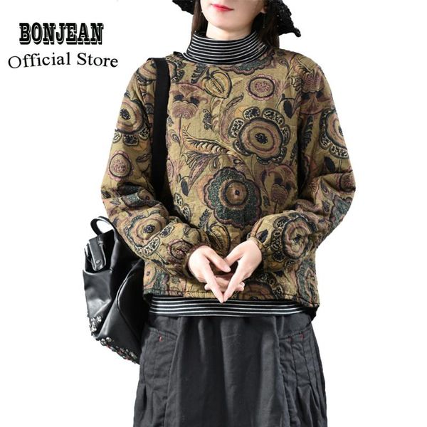 women cotton padded pullover outwear big loose print for autumn winter print retro vintage fashion casual az25521326, Black
women cotton padded pullover outwear big loose print for autumn winter print retro vintage fashion casual az25521326, Black