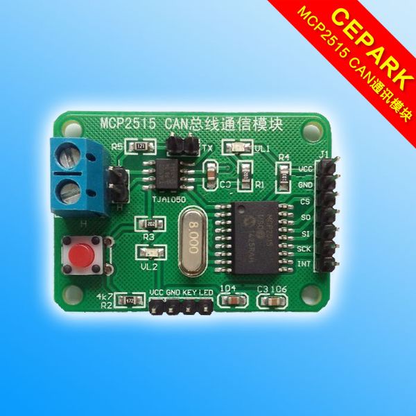 special mcp2515can bus module, tja1050 receiver, spi communication, send c51 source information
special mcp2515can bus module, tja1050 receiver, spi communication, send c51 source information