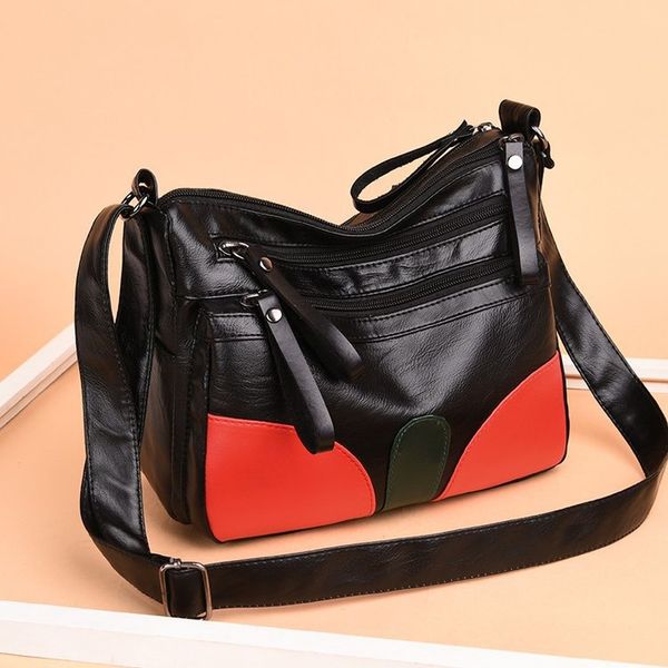 2019 direct sales europe and the united states fashion shoulder messenger bag washed soft leather middle-aged wild female bag 
2019 direct sales europe and the united states fashion shoulder messenger bag washed soft leather middle-aged wild female bag