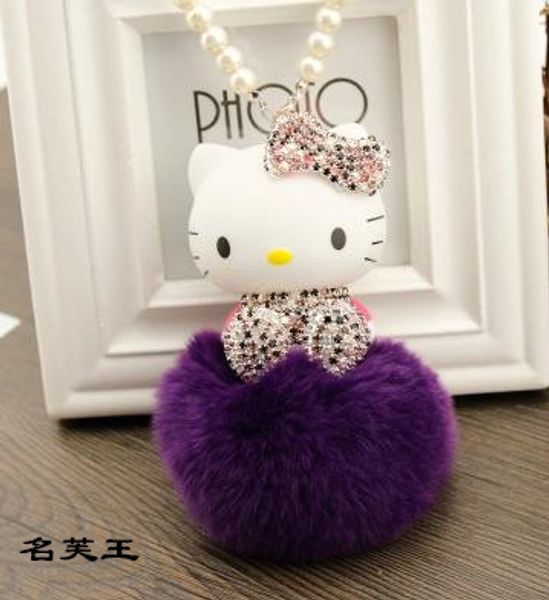 cartoon pink cat pearl real fur pompom ball keychain key ring holder women bag charm pendant accessories gift for girl, Silver
cartoon pink cat pearl real fur pompom ball keychain key ring holder women bag charm pendant accessories gift for girl, Silver
