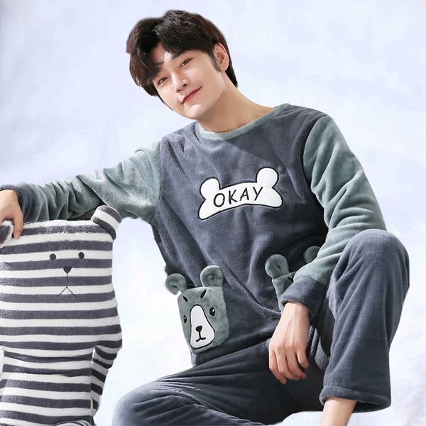men pajamas winter flannel pajama set coral fleece thicken casual homewear warm sleepwear boys pijama set, Black;brown
men pajamas winter flannel pajama set coral fleece thicken casual homewear warm sleepwear boys pijama set, Black;brown