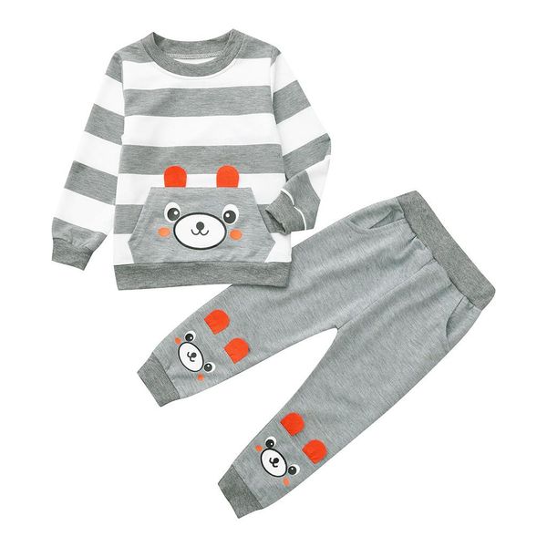 baby girl boy clothes toddler kids baby boy cartoon striped bear printed pants outfits set, White
baby girl boy clothes toddler kids baby boy cartoon striped bear printed pants outfits set, White