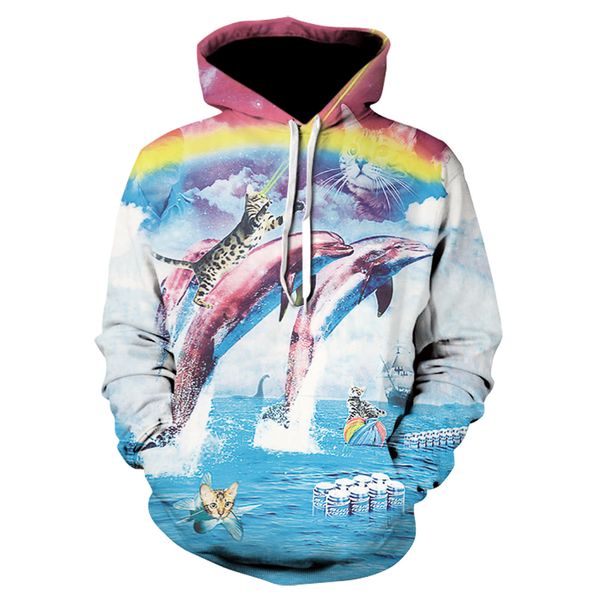 new women's casual hoodie seller 3d printed rainbow double jumper dolphin long sleeve sweatshirt, Black
new women's casual hoodie seller 3d printed rainbow double jumper dolphin long sleeve sweatshirt, Black
