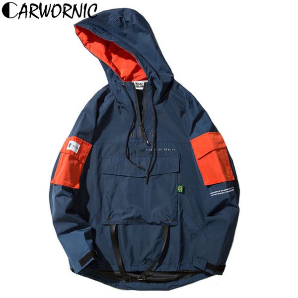 carwornic autumn hip hop windbreaker jackets men front multi pocket japan harajuku streetwear hooded jacket casual block jackets, Black;brown 
carwornic autumn hip hop windbreaker jackets men front multi pocket japan harajuku streetwear hooded jacket casual block jackets, Black;brown