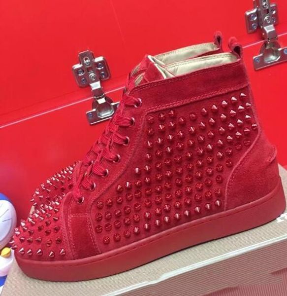 new style luxury couple studded spiked trainers veau velours high sneakers red bottom shoes men's spiked + different strass rhinestones, Black
new style luxury couple studded spiked trainers veau velours high sneakers red bottom shoes men's spiked + different strass rhinestones, Black