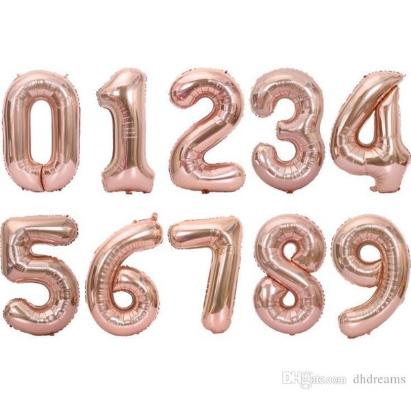 40 inches rose gold letter number foil balloons large digit helium balloons wedding ingredients birthday party supplies baby shower dhl 
40 inches rose gold letter number foil balloons large digit helium balloons wedding ingredients birthday party supplies baby shower dhl